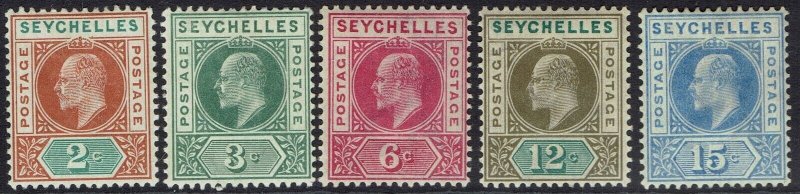 SEYCHELLES 1903 KEVII 2C - 15C WMK CROWN CA