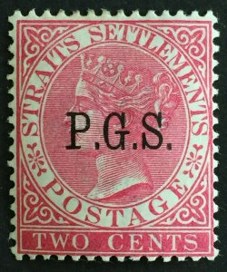 Malaya Perak 1889 PGS opt Straits Settlements QV 2c MLH SG#O1 M2305