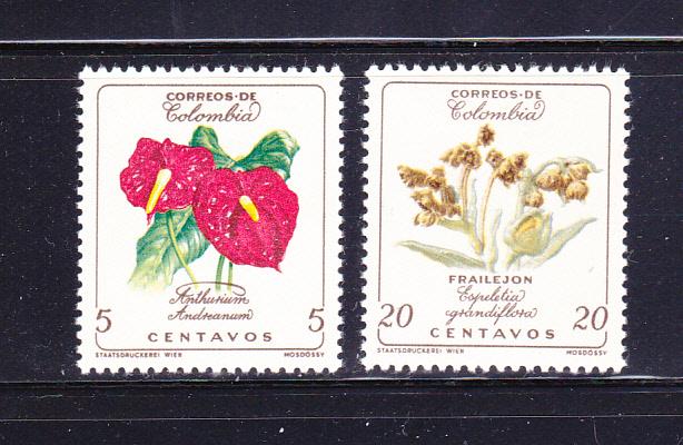 Colombia 716-717 Set MHR Flowers (A)