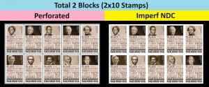 US 5843b 5843c The Underground Railroad F Imperf NDC block 10 set 2 MNH 2024