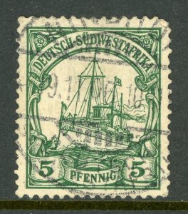 Germany 1901 Togo 5pf Green Yacht Unwmk Scott 14 VFU A348