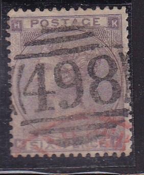 Great Britain 1867 6d dull violet   F/VF/used