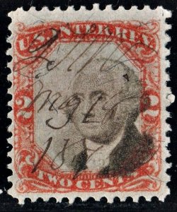 R135 2¢ Third Issue Documentary Stamp: Black Shift (1871) Used