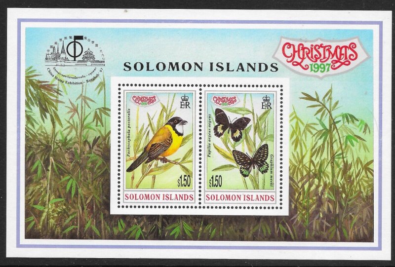 SOLOMON ISLANDS SGMS902 1997 BANGKOK STAMP EXHIBITION M/S MNH (r)