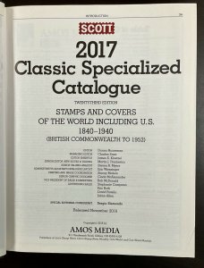 2017 Scott Classic Specialized Catalogue of Stamps & Cover 1840-1940  