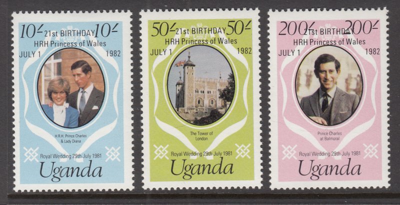 Uganda 342-344 Royal Wedding MNH VF