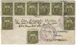 Salvador 1895 San Salvador cancel on cover to the U.S., franked Seebecks