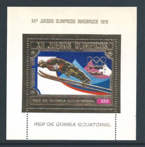 Equatorial Guinea #7540 NH 1976 Winter Olympics, Innsbruck - Skier - Gold Foi...