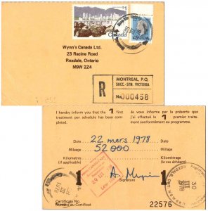 Canada 12c QEII Cameo and $1.00 View of Vancouver 1978 Montreal, P.Q., Succ.-...