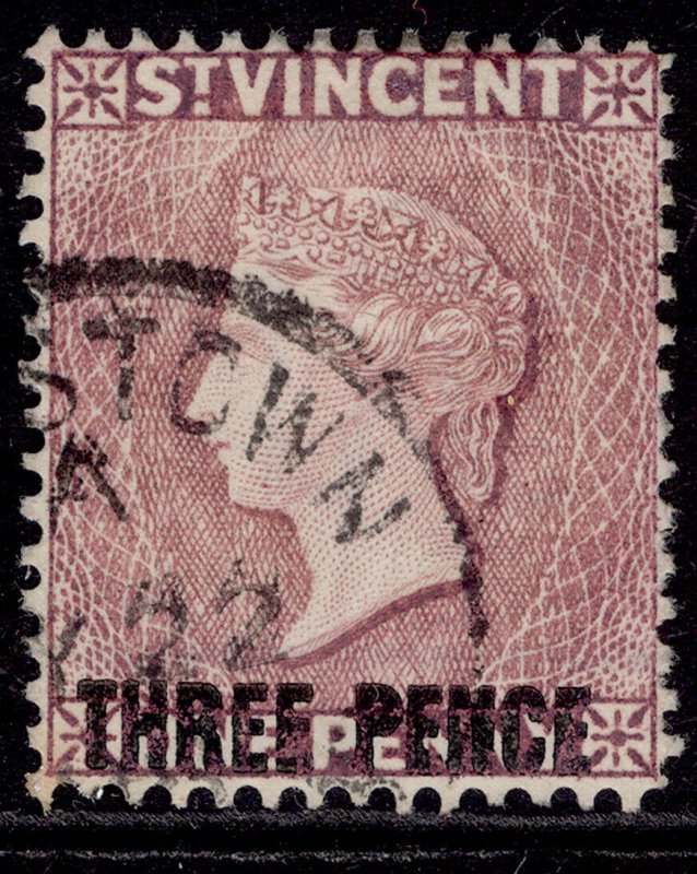 ST. VINCENT QV SG63a, 3d red-mauve, FINE USED. Cat £50. CDS