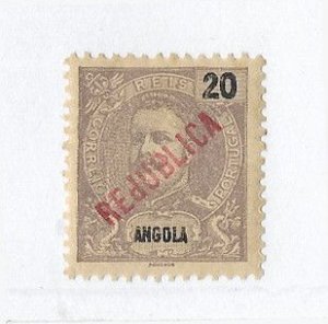 Angola Sc #161 20r  lilac unlisted with red overprint and inverted 'p�...