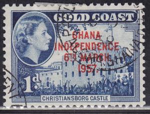 Ghana 6 USED 1957 Christiansborg Castle 1p