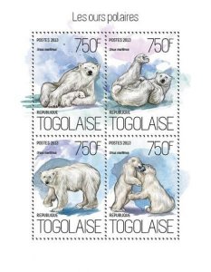 2013 TOGO MNH. POLAR BEARS   | Y&T Code: 3653-3656  |  Michel Code: 5426-5429