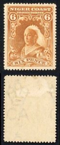 Niger Coast SG71x 6d yellow-brown Wmk CA REVERSED M/M Cat 275 pounds