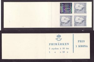 Sweden-Sc#514b-unused NH booklet-id3-King definitive-pane of 4-