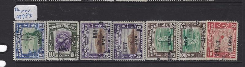 NORTH BORNEO (PP0210B)  BMA LOT OF 7 WITH BRUNEI CANCELS   VFU LOT 2