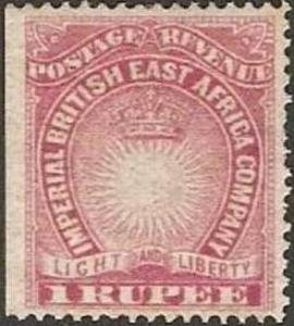 British East Africa 1890 Scott 25 light & liberty MLH