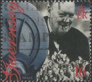 Guernsey #553 1995 16p Churchill & Wireless USED-VF-NH