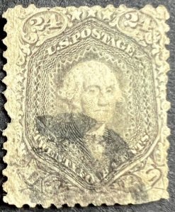 Scott#: 78 - George Washington 24¢ 1863 used single stamp w/2023 PSE cert
