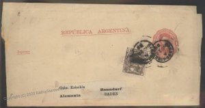 Argentina 1898 To Bonndorf Baden Germany Cover Periodical Wrapper G112474