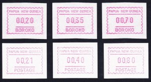 Papua NG Machine labels Type 1+2 1990 MNH