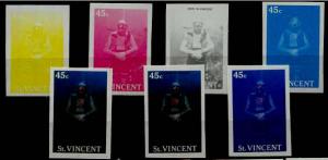 St.Vincent 1096 MNH Diving,proofs,7 values
