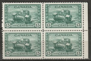 Canada 1942 Sc 258 block MNH**