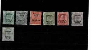 india- patlia state - lot of 7 stamps mm fine hcv