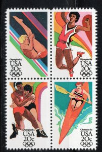 2082 - 2085 * SUMMER OLYMPICS  * U.S. POSTAGE STAMP  BLOCK MNH