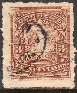 MEXICO 244 3cents MULITA WMK CORREOSEUM USED G-F. (149)