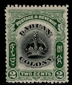 NORTH BORNEO - Labuan EDVII SG118, 2c black & green, M MINT. PERF 13½-14