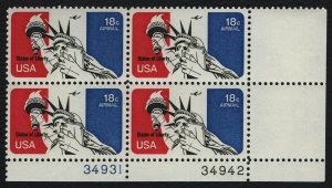 #C87 18c Statue of Liberty, Plate Block [34942-34931 LR] **ANY 5=FREE SHIPPING** 