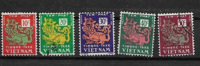 South Vietnam 1952 Sc# J1-J5 Postage Due CTO 