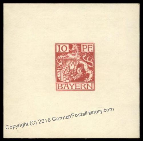 Germany Bavaria Bayern Small Die Essay Proof Stamp 70685