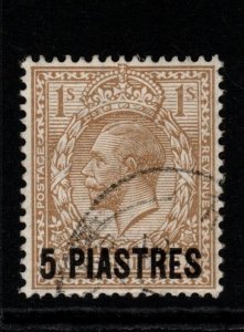 BRITISH LEVANT SG40 1914 5pi on 1/= BISTRE-BROWN FINE USED