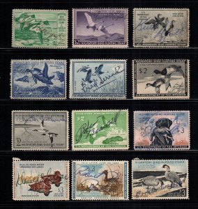 United States  12 used duck stamps cat $160.00