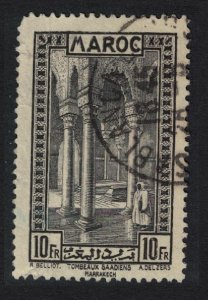 SALE Fr. Morocco Saadian Tombs Marrakesh 10Fr Def 1933 Canc SC#132 SG#191 MI#101