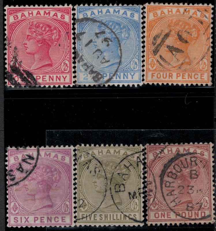Bahamas 1884-1890 SC 27-32 Used Set SVC 426.00
