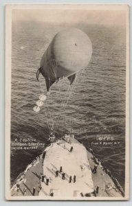 United States 1910s WWI Captive Balloon Naval Moser New York Real Photo Postcard