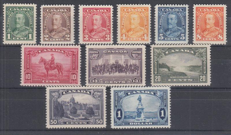 Canada Sc 217-227 MNH./MLH. 1935 KGV definitives cplt, F-VF