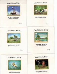 Ajman 1971 Mi 1047-52 MNH Commemorative Imperforate DELUXE SOUVENIR SHEETS