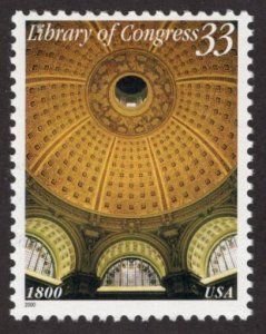 SCOTT  3390  LIBRARY OF CONGRESS  33¢  SINGLE  MNH  SHERWOOD STAMP