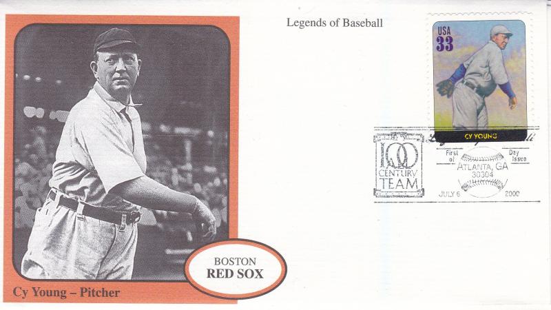 United States 2000 7 Legends of Baseball First Day Covers Color Cachet  VF
