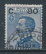 Libya #38 Used 25c Italian Emmanuel III Issue Ovptd. & Surcharged