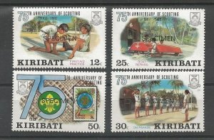 1982 Kiribati Scouts 75th anniversary 'SPECIMEN'