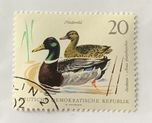 Germany DDR 1968 Scott 1000 CTO - 20pf, Small Game, Birds, Mallards, ducks