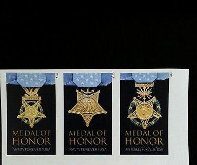 2015 49c Medal of Honor Strip of 3, Vietnam War, Imperf