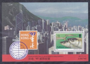 Falkland Islands 671 MNH HONG KONG 97 Fish Souvenir Sheet Very Fine