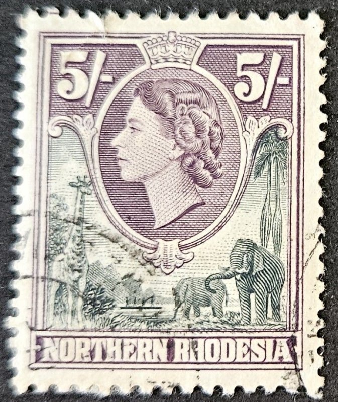 Northern Rhodesia SG72 1953  used 5/- definitive