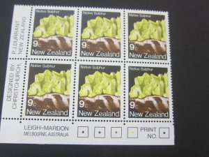 New Zealand 1982 Sc 780 Crystal PL Block MNH